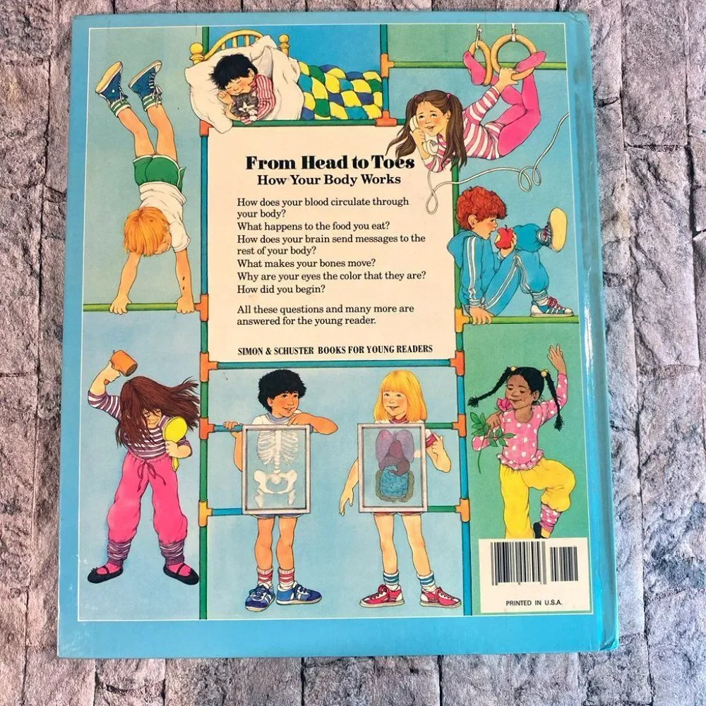 Simon & Schuster From Head to Toes Vintage Children's Book Hardback 1985